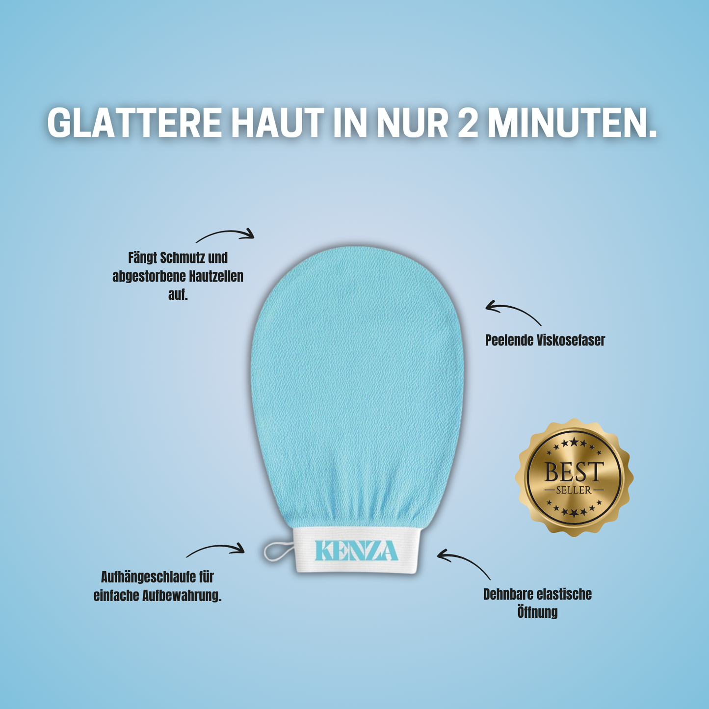 KENZA Glow Set – Peelinghandschuh + Bodypeeling für glatte Haut