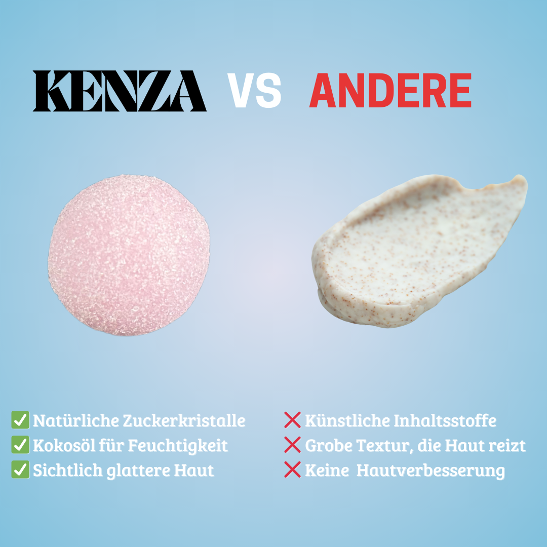 KENZA Glow Set – Peelinghandschuh + Bodypeeling für glatte Haut