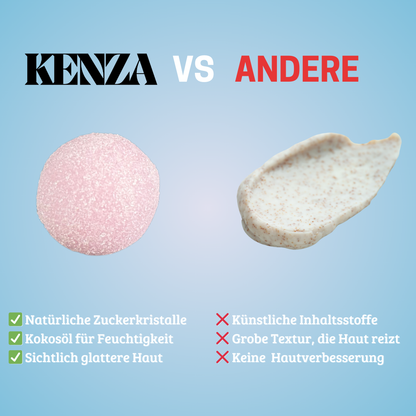 KENZA Glow Set – Peelinghandschuh + Bodypeeling für glatte Haut